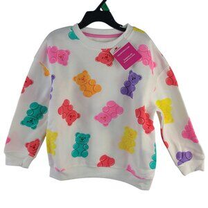 Way To Celebrate Toddler Gummy Bear Sweatshirt 5T White With Multicolor Print